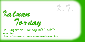 kalman torday business card